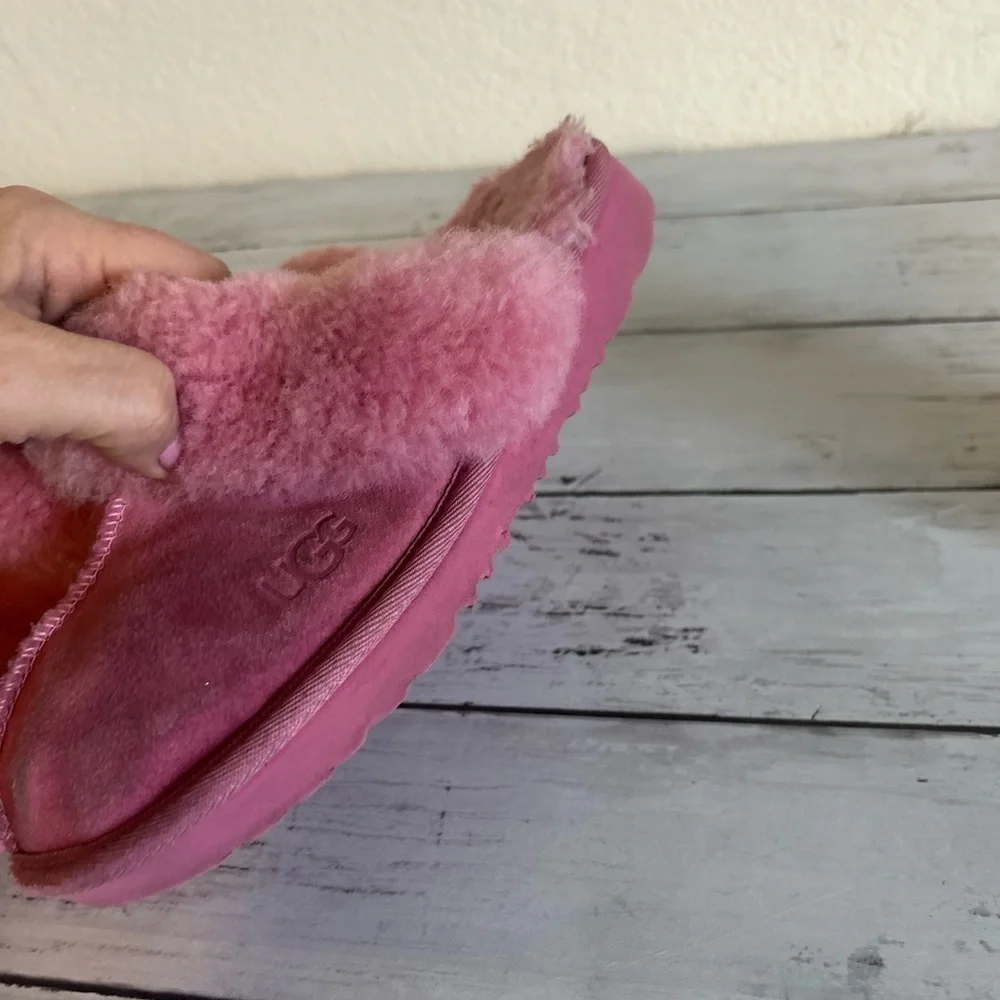 Ugg youth size 2 pink slip on slippers hard sole
